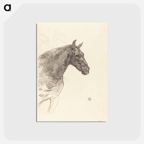 アートポストカード-Old Horse - アンリ ド トゥールーズ ロートレック Postcard.