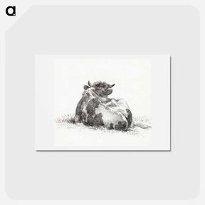 アートポストカード-Lying cow - ジャン ベルナール Postcard.