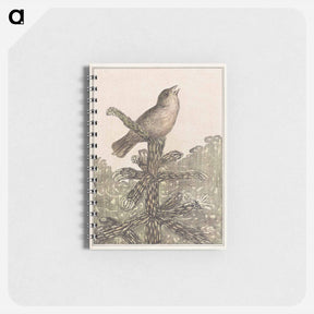 アートメモ帳-Zingende vogel op naaldboom - テオ ヴァン ホイテマ Memo.