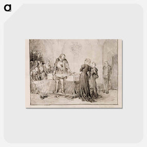 アートポストカード-Kaarle-herttua herjaa klaus flemingin ruumista, sommitteluharjoitelma - アルバート エーデルフェルト Postcard.