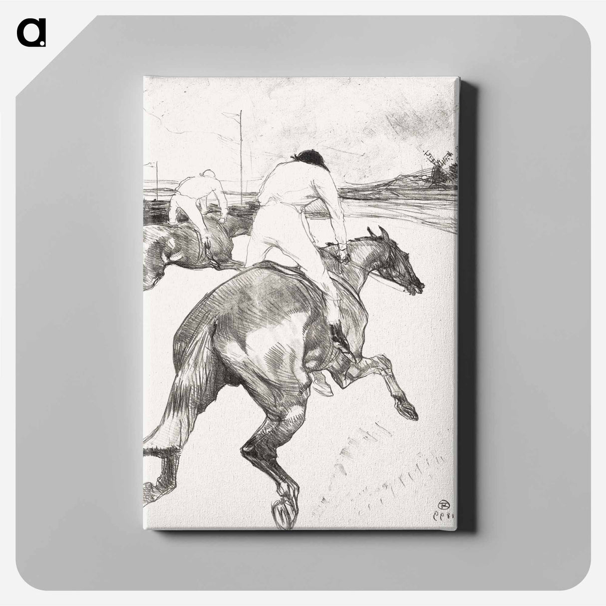 アートパネル-The Jockey - アンリ ド トゥールーズ ロートレック Canvas.