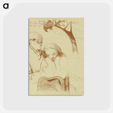 アートポストカード-Sad Woman is Sitting with a Man - ポール ゴーギャン Postcard.