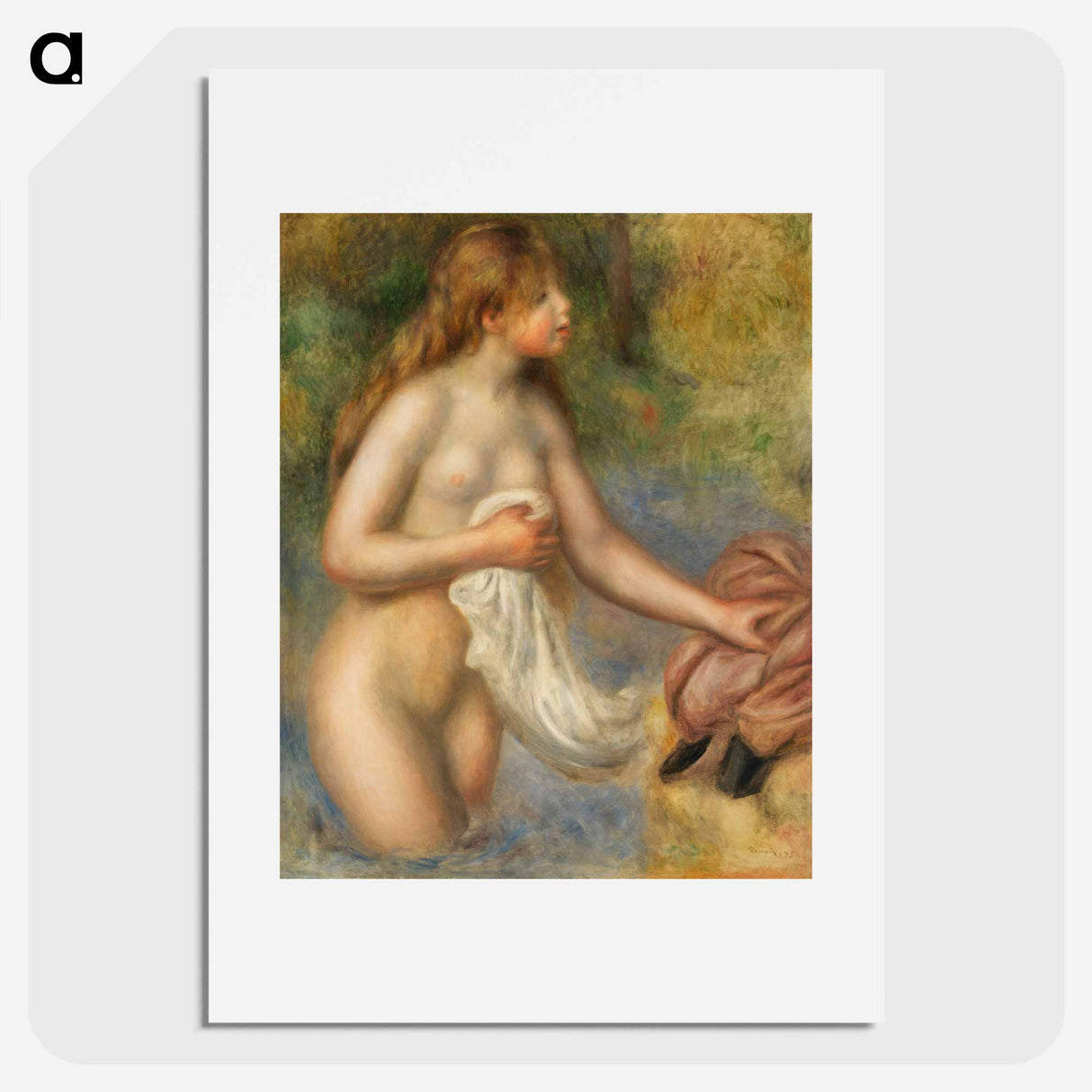 Bather (Baigneuse) - Pierre-Auguste Renoir Poster.