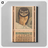 Kalenderblad januari met uil - テオ ヴァン ホイテマ Canvas.