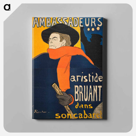 アートパネル-Ambassadeurs: Aristide Bruant - アンリ ド トゥールーズ ロートレック Canvas.