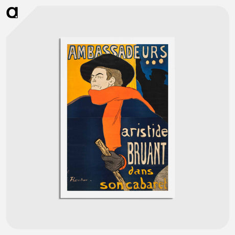 アートポストカード-Ambassadeurs: Aristide Bruant - アンリ ド トゥールーズ ロートレック Postcard.