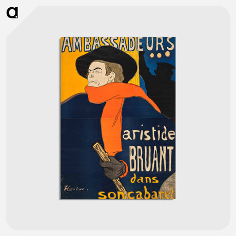 アートポストカード-Ambassadeurs: Aristide Bruant - アンリ ド トゥールーズ ロートレック Postcard.