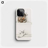 Cow in the stable and the head of a cow - ジャン ベルナール Phone Case.