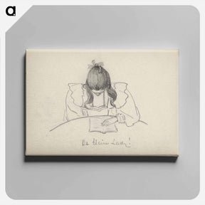 アートパネル-Meisje, zittend aan een tafel met het hoofd gebogen boven een open boek by Julie de Graag - ユリー デ フラーハ Canvas.
