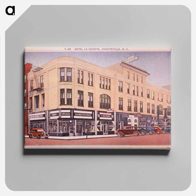 アートパネル-Hotel La Fayette and Saunders Drugs, Exterior View
 - 国立医学図書館 Canvas.