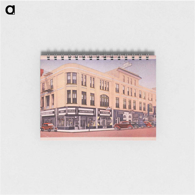 アートメモ帳-Hotel La Fayette and Saunders Drugs, Exterior View
 - 国立医学図書館 Memo.