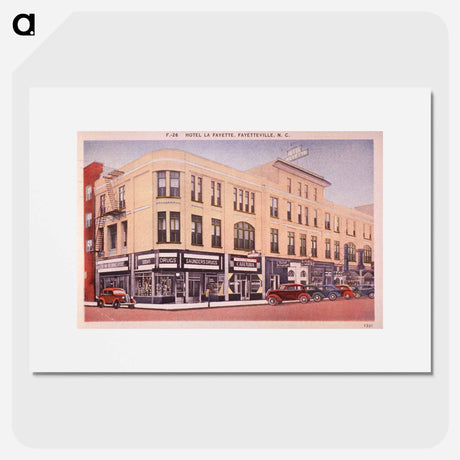 アートポスター-Hotel La Fayette and Saunders Drugs, Exterior View
 - 国立医学図書館 Poster.
