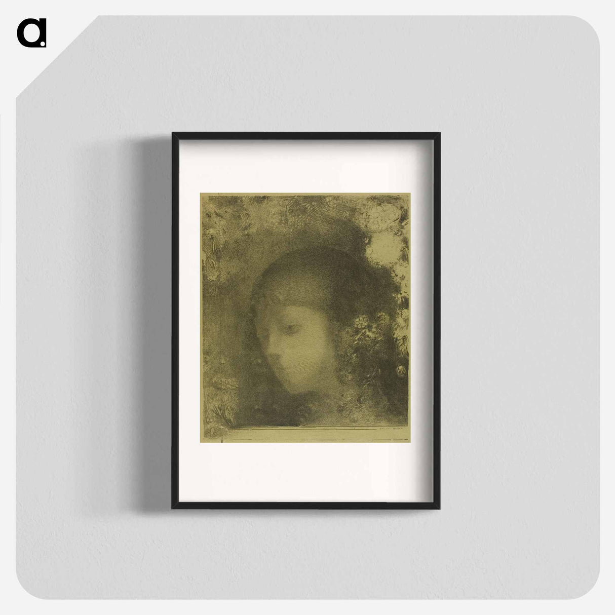 アートポスター-Child's Head With Flowers - オディロン ルドン Poster.