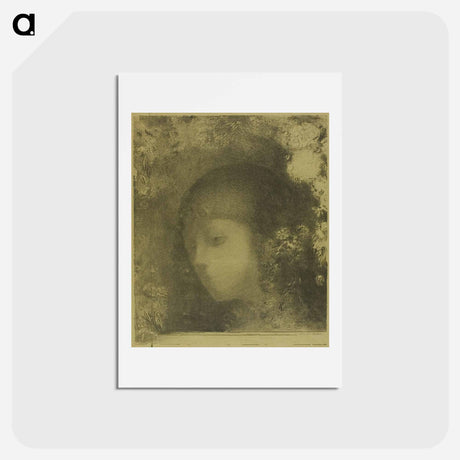 アートポストカード-Child's Head With Flowers - オディロン ルドン Postcard.