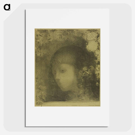 アートポスター-Child's Head With Flowers - オディロン ルドン Poster.