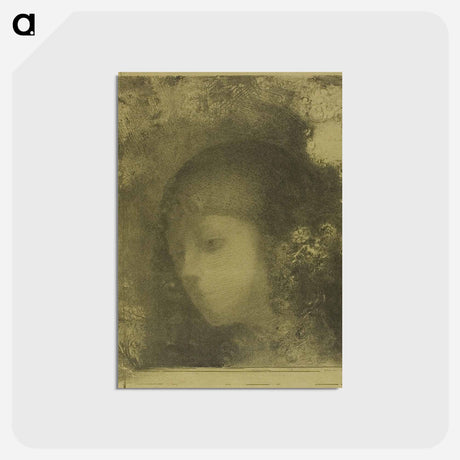 アートポストカード-Child's Head With Flowers - オディロン ルドン Postcard.