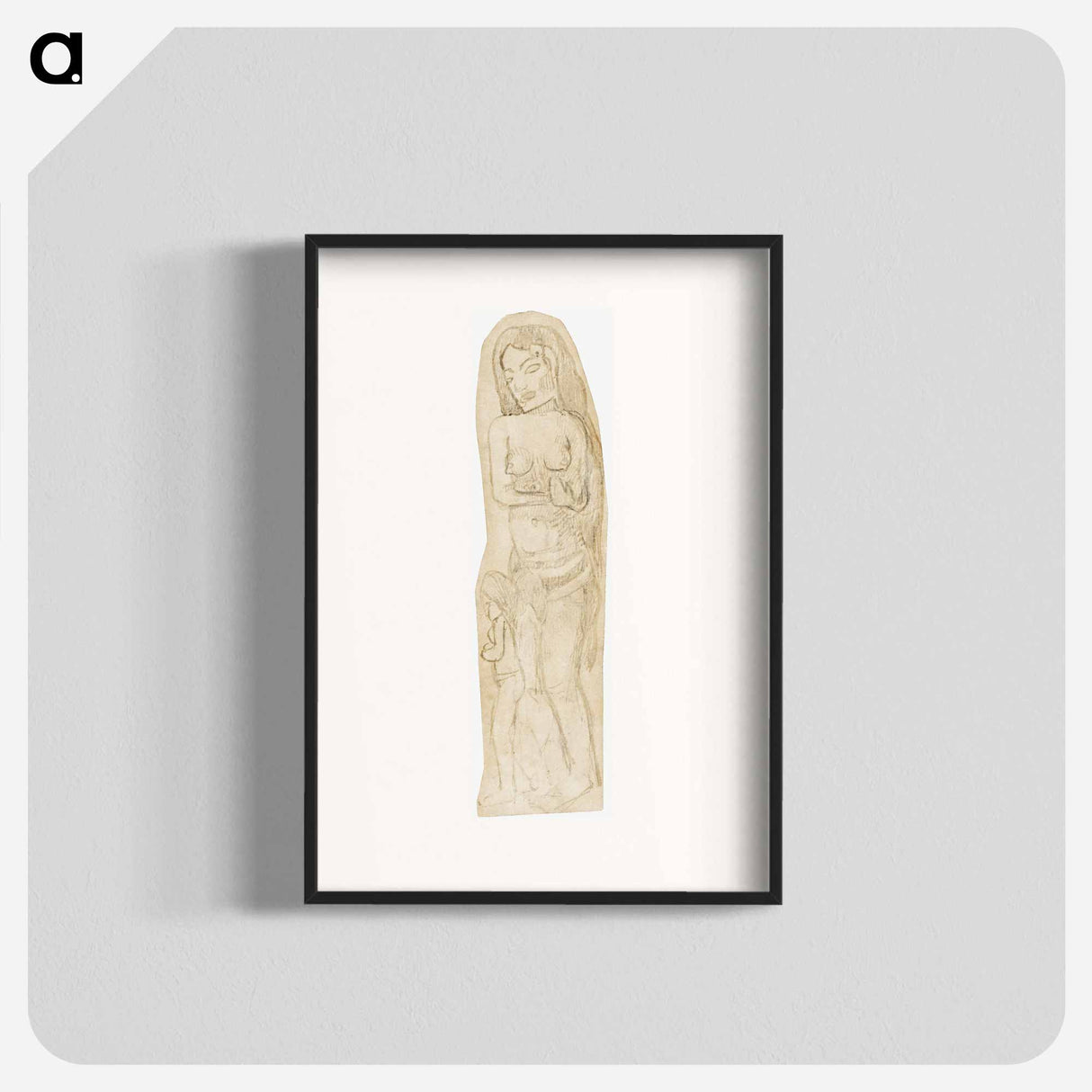 アートポスター-Sketch of Maori Woman and Child - ポール ゴーギャン Poster.