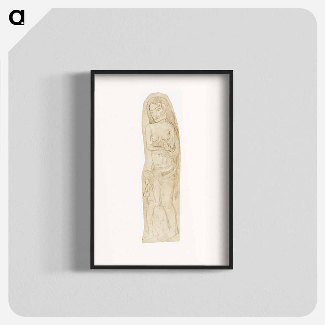 アートポスター-Sketch of Maori Woman and Child - ポール ゴーギャン Poster.
