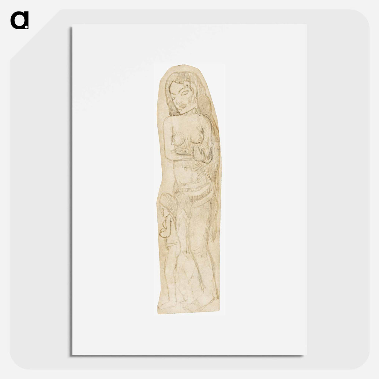 アートポスター-Sketch of Maori Woman and Child - ポール ゴーギャン Poster.