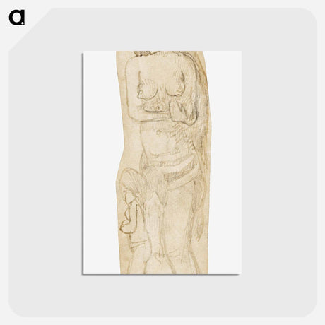 アートポストカード-Sketch of Maori Woman and Child - ポール ゴーギャン Postcard.