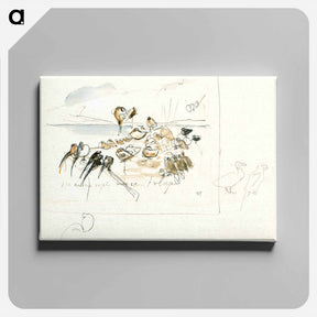 アートパネル-Schets voor illustratie in Hoe de vogels aan een koning kwamen - テオ ヴァン ホイテマ Canvas.