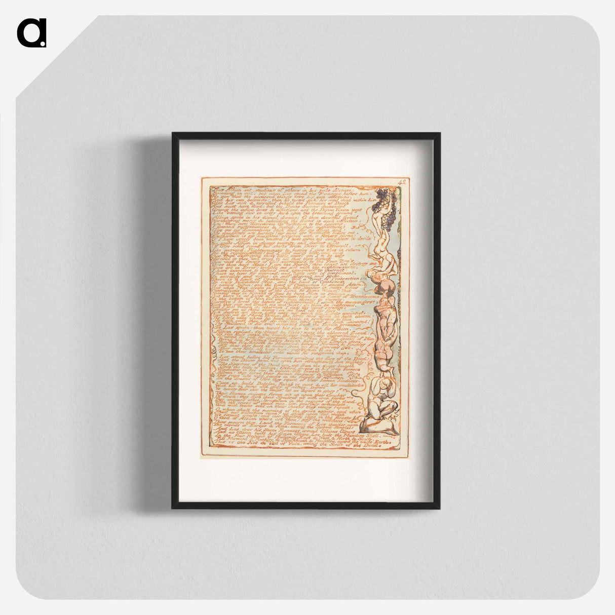 アートポスター-Jerusalem, Plate 42, "Thus Albion sat...." - ウィリアム ブレイク Poster.