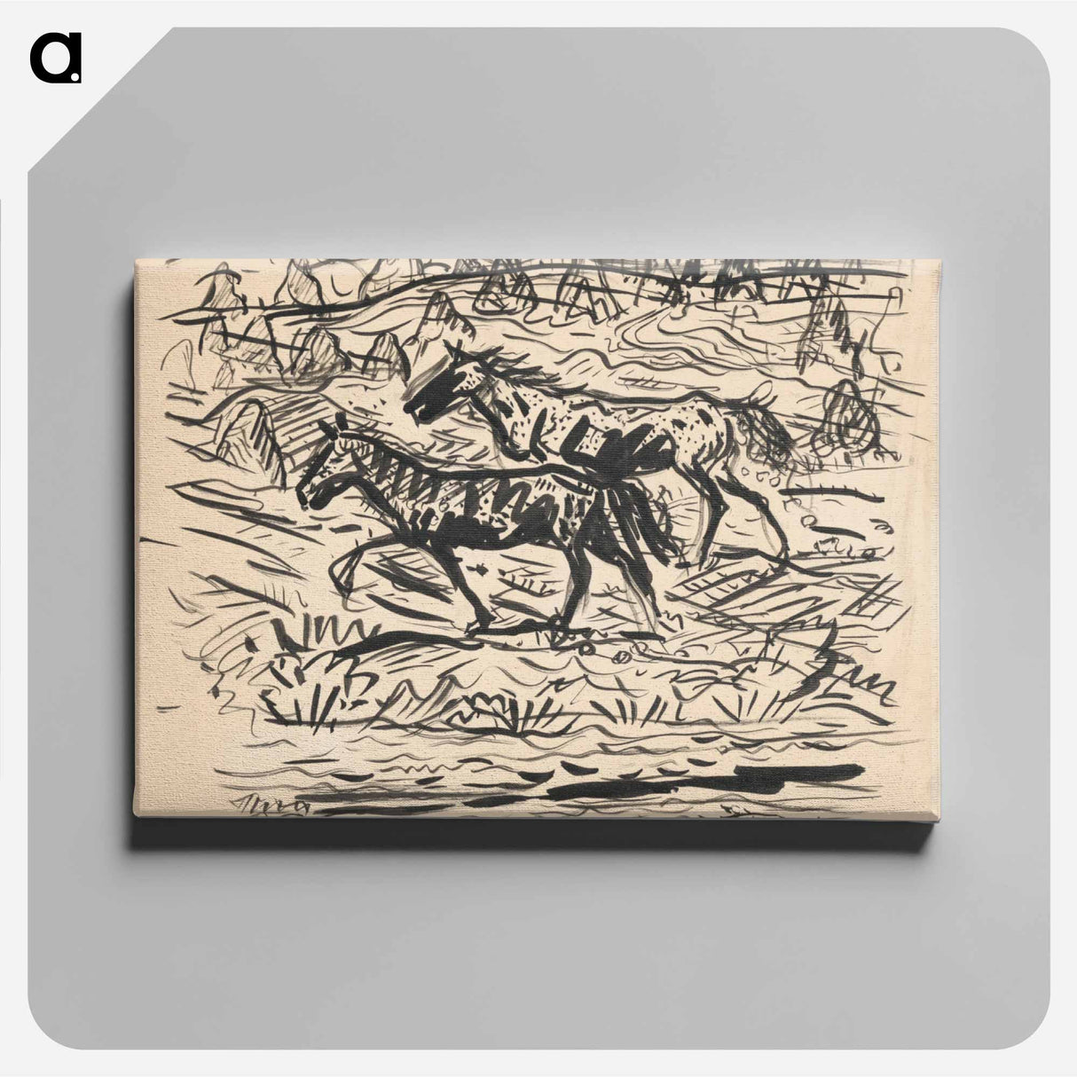 Horses on the estate - アーノルド ピーター ワイズ クビンチャン Canvas.