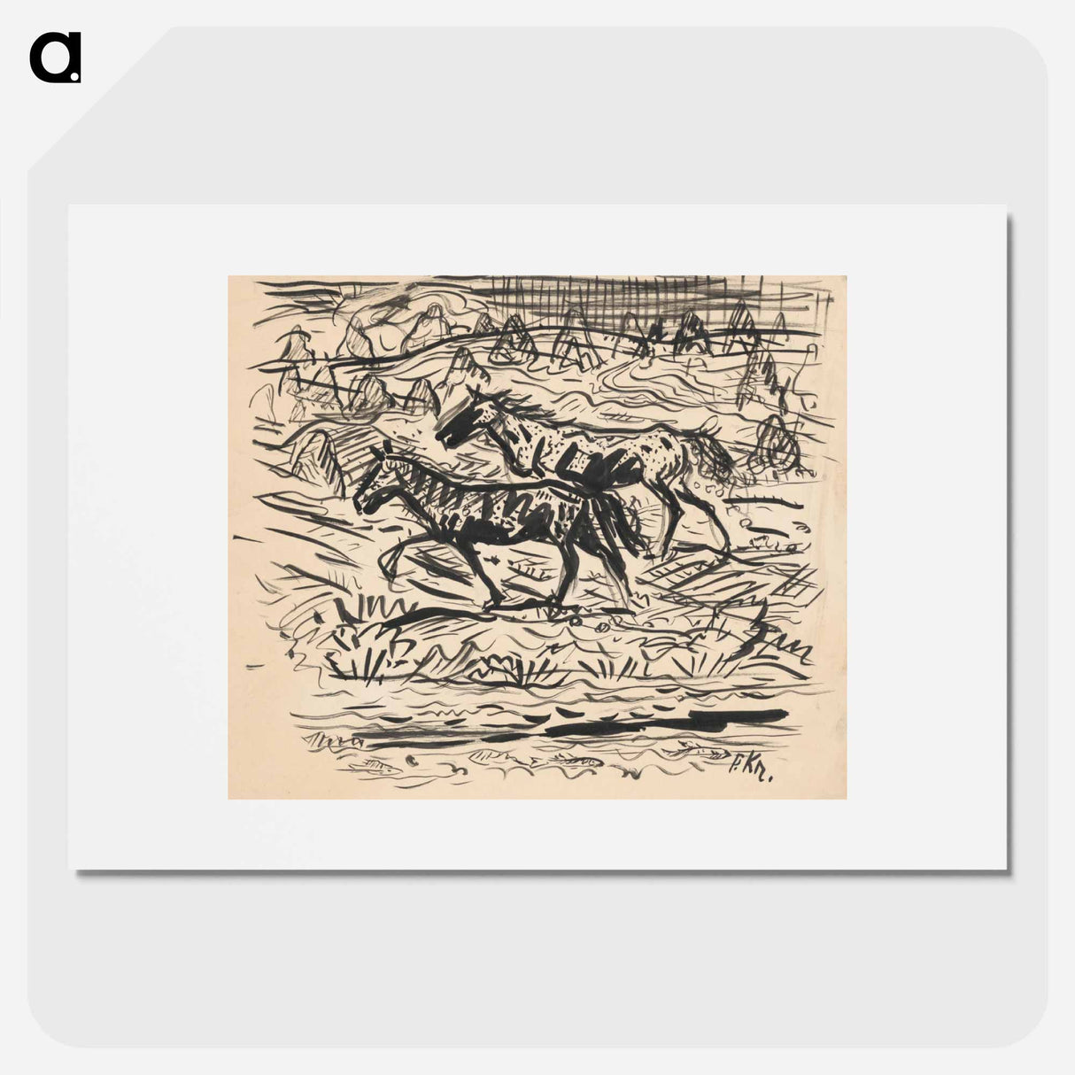 Horses on the estate - アーノルド ピーター ワイズ クビンチャン Poster.