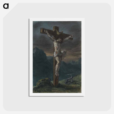 アートポストカード-Christ on the Cross - ウジェーヌ ドラクロワ Postcard.