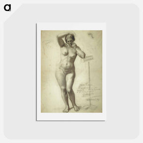 アートポストカード-Standing Female Nude - ギュスターヴ クールベ Postcard.