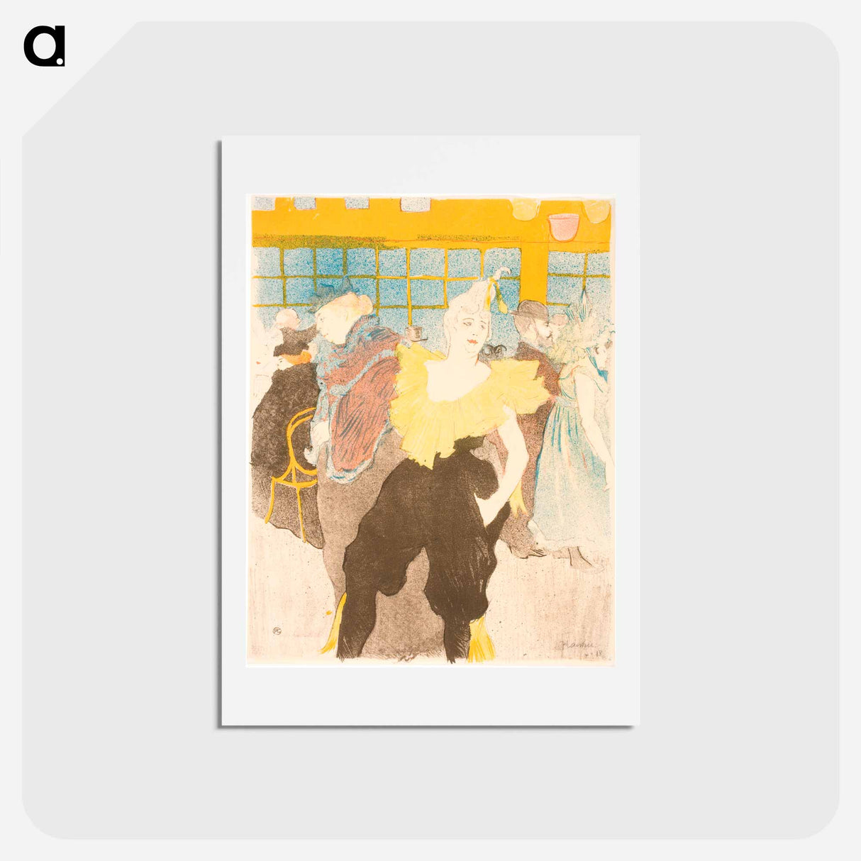 アートポストカード-La Clownesse au Moulin Rouge - アンリ ド トゥールーズ ロートレック Postcard.