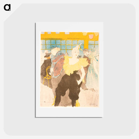 アートポストカード-La Clownesse au Moulin Rouge - アンリ ド トゥールーズ ロートレック Postcard.