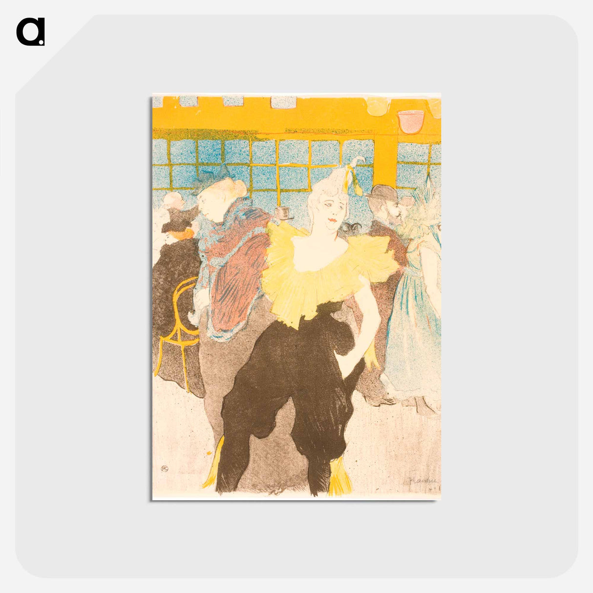 アートポストカード-La Clownesse au Moulin Rouge - アンリ ド トゥールーズ ロートレック Postcard.