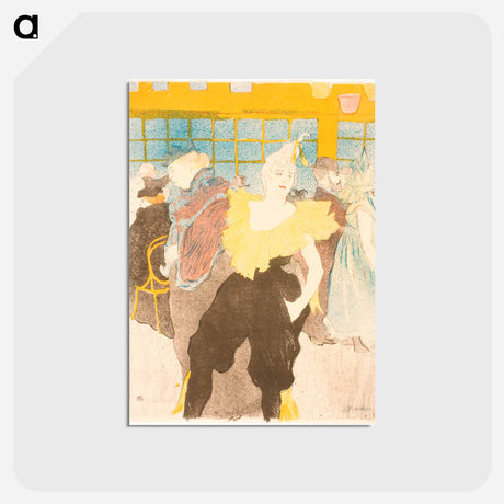 アートポストカード-La Clownesse au Moulin Rouge - アンリ ド トゥールーズ ロートレック Postcard.