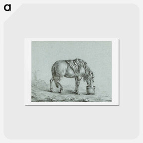 アートポストカード-Horse eating from a bin - ジャン ベルナール Postcard.