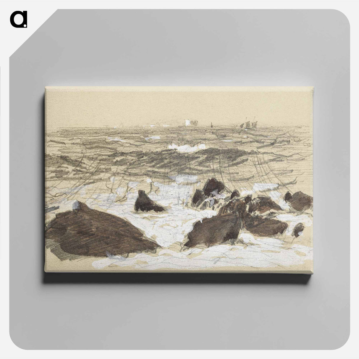 Waves Breaking on Rocks - John Singer Sargent Canvas.