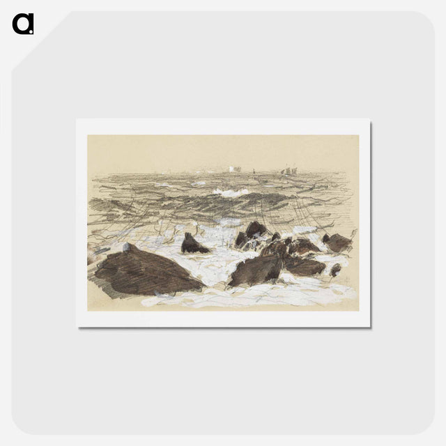 アートポストカード-Waves Breaking on Rocks - ジョン シンガー サージェント Postcard.