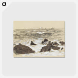 アートポストカード-Waves Breaking on Rocks - ジョン シンガー サージェント Postcard.