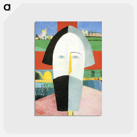 アートポストカード-Head of Peasant - カジミール マレーヴィチ Postcard.