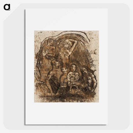 アートポスター-Nativity (Mother and Child Surrounded by Five Figures) - ポール ゴーギャン Poster.