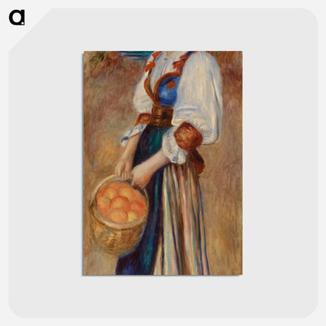 アートポストカード-Girl with Basket of Oranges - ピエール オーギュスト ルノワール Postcard.