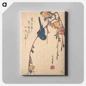 アートパネル-Weeping Cherry and Bluebird
 - 歌川 広重 Canvas.
