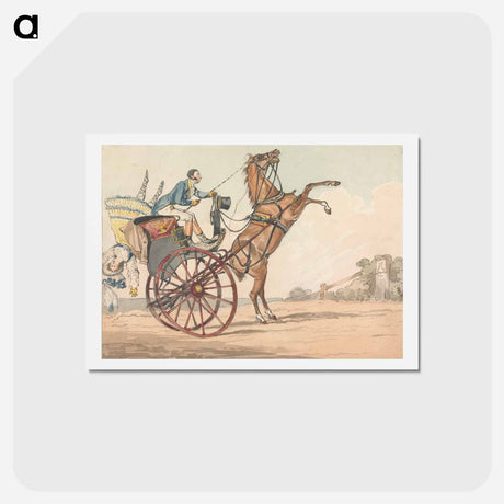 アートポストカード-Sporting Discoveries, or the Miseries of Driving: Up and Down, or the Endeavor to Discover Which Way Your Horse is Inclined to Come Down, Backwards or Forwards
 - イェール大学アートギャラリー Postcard.