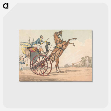 アートポストカード-Sporting Discoveries, or the Miseries of Driving: Up and Down, or the Endeavor to Discover Which Way Your Horse is Inclined to Come Down, Backwards or Forwards
 - イェール大学アートギャラリー Postcard.