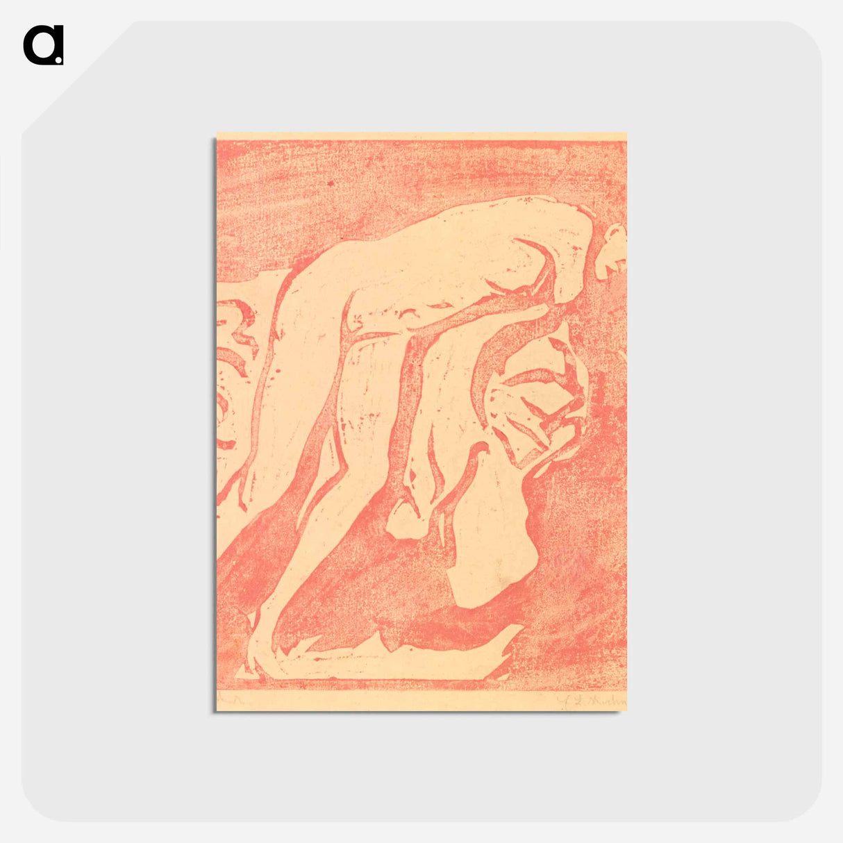 アートポストカード-Female nude (Mädchenakt) - エルンスト ルートヴィヒ キルヒナー Postcard.