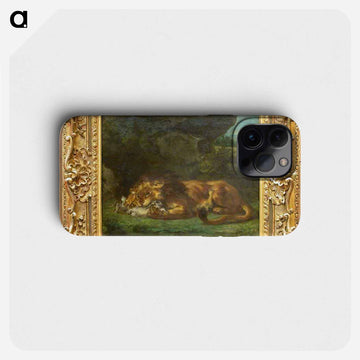 Lion Devouring a Rabbit - ウジェーヌ ドラクロワ Phone Case.