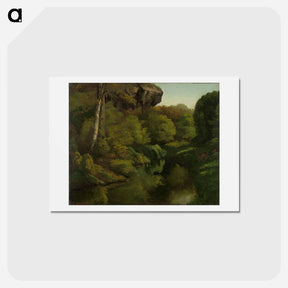アートポストカード-View of the Forest of Fontainebleau - ギュスターヴ クールベ Postcard.