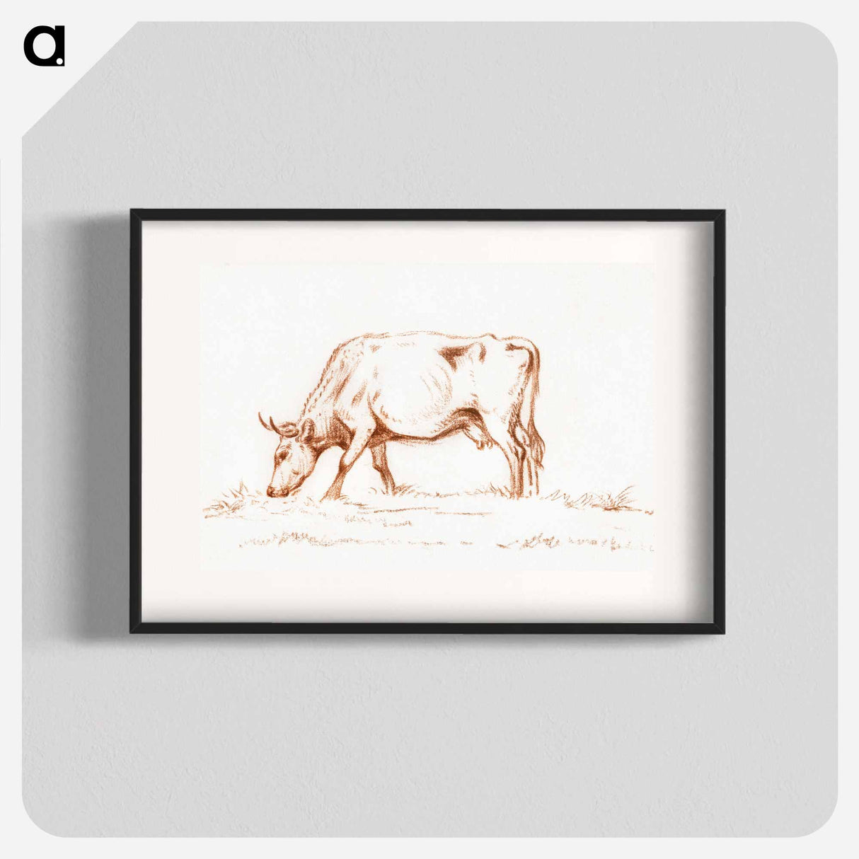 Grazing cow - ジャン ベルナール Poster.
