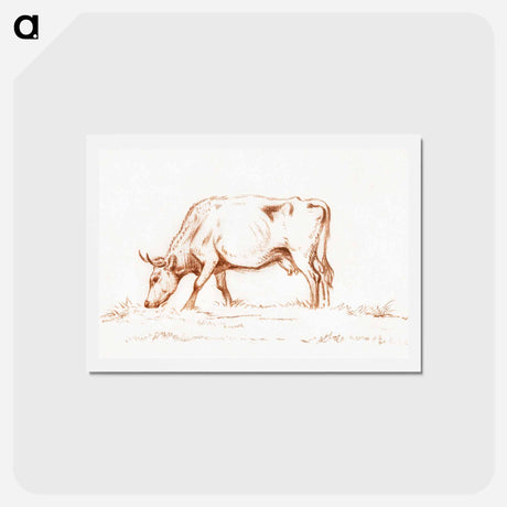 アートポストカード-Grazing cow - ジャン ベルナール Postcard.