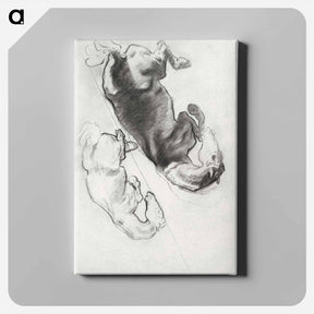 アートパネル-Studies for "The Fall of Gog and Magog" by John Singer Sargent - ジョン シンガー サージェント Canvas.